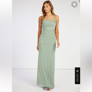 Azazie Teyana Bridesmaids Dress in Dusty Sage